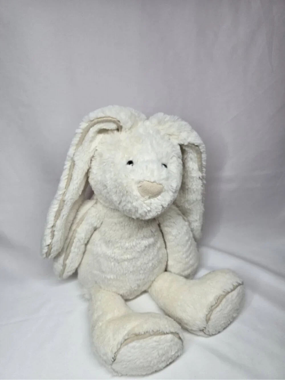 Jellycat Piper Cream Bunny Suede Piping Beige Rabbit Plush Stuffed Animal Toy